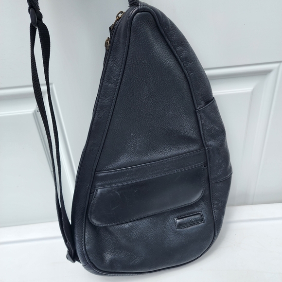 L.L. Bean Brown Leather Healthy Back Ameribag Sling Backpack Crossbody Bag 18” - Picture 8 of 12